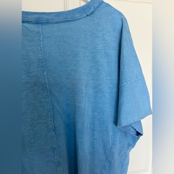 Double Zero Blue V-Neck Short Sleeve Tee - Picture 9 of 13